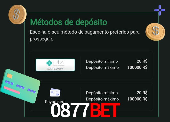 O cassino 0877Bet oferece uma grande variedade de métodos de pagamento